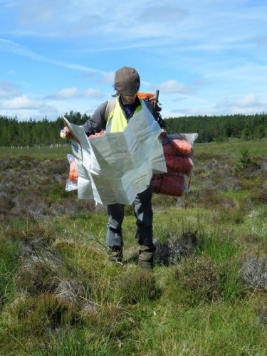 Archaeologist looking at map, photo Headland Archaeology